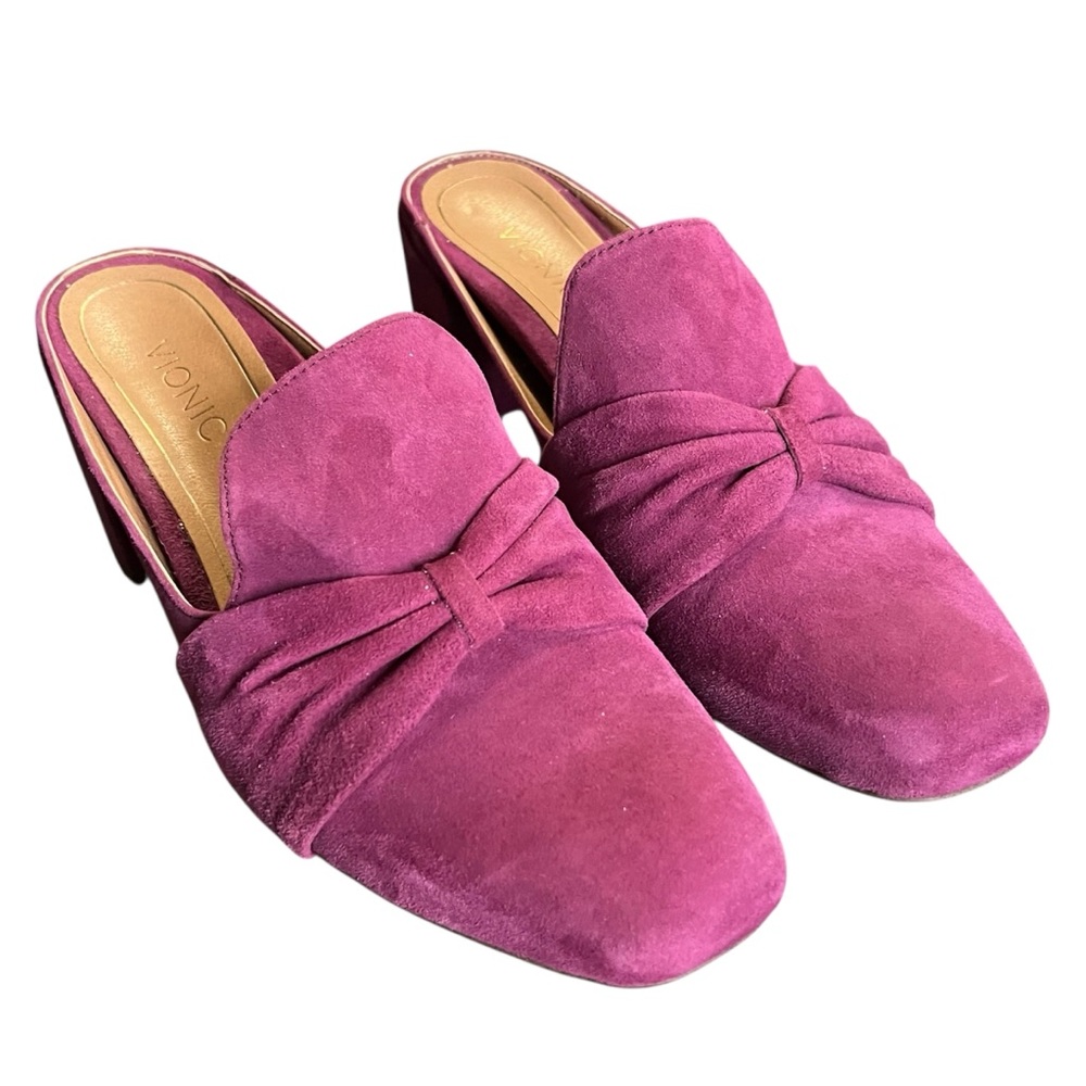 VIONIC | EUC Presley Suede Squared Toe Mule Size 7.5